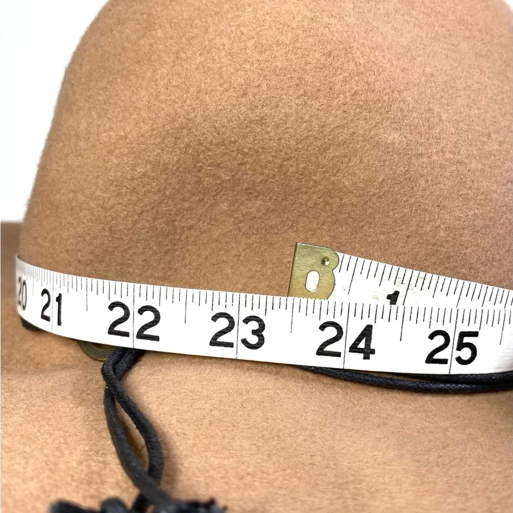 C.C. Exclusives 100% Wool Wide Brim Beige Hat L Western Boho Cowgirl Modern - Picture 6 of 7